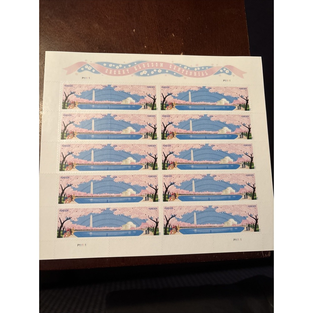 2012 #4651-4652 Forever Cherry Blossom Centennial - Sheet of 20 Mint